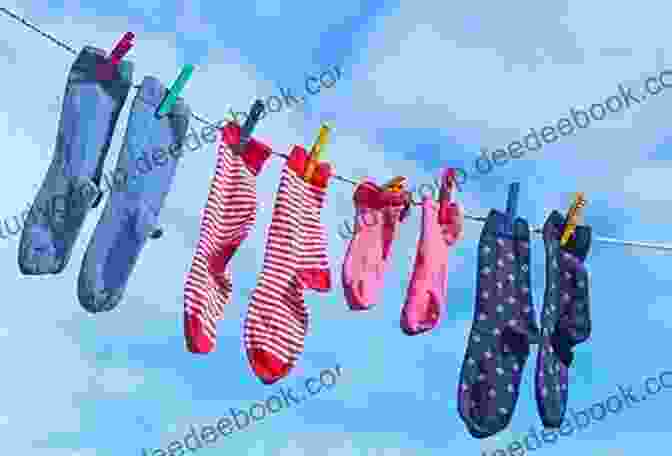 A Colorful Pair Of Mismatched Socks On A Clothesline Against A Blue Sky My Socks Leslie Connor