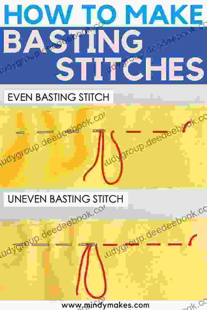 Image Of Basting Stitches HANDSEWING FOR BEGINNERS: Guide On How To Hand Sew Basting With Running Stitches Patch Sewing And Ripped Seam